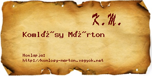 Komlósy Márton névjegykártya