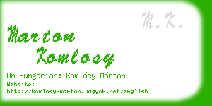 marton komlosy business card