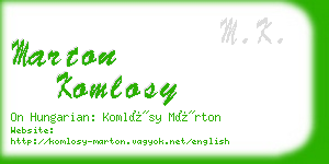 marton komlosy business card